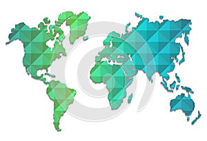 Multi-colored world map on a white background.
